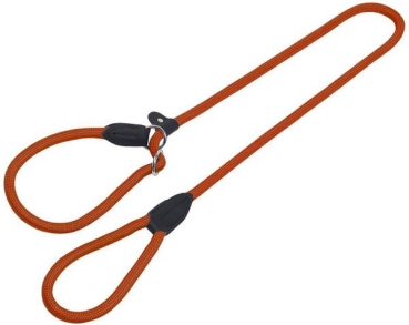 Nobby Leine FUN ROYAL – Aus Nylon Mit Lederbesatz, 120 Cm, Rund Gewebt (ø 9 Mm), In Terracotta