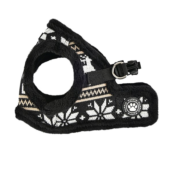 Puppia Brustgeschirr Für Kleine Hunde – Shepherd Harness B, Schwarz, Größe S, Step-In Mit Klettverschluss